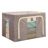 Foldable Cotton Linen Storage Box with Lid - Moisture & Dust-Proof Steel Frame Container