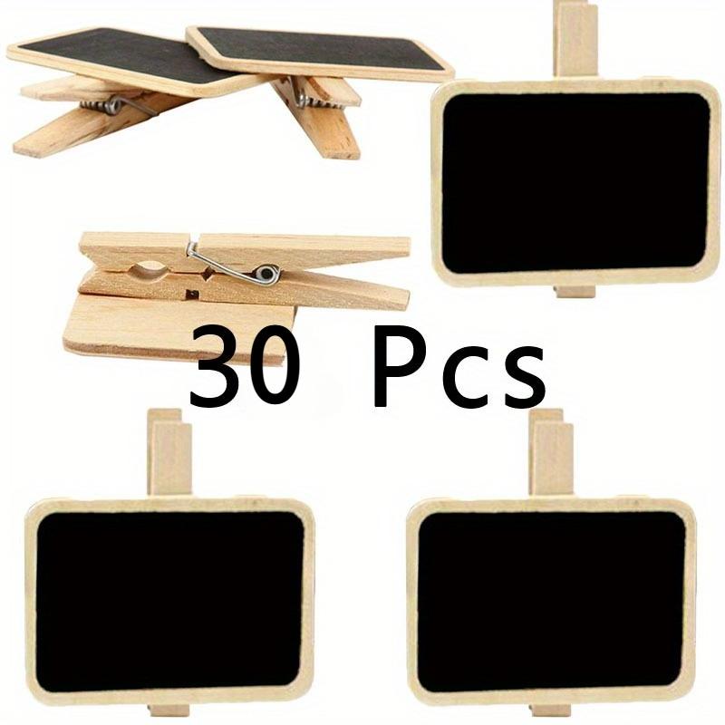 

30 шт. Мини-клипсы-этикетки на деревянной доске - Классический стиль, Не требуется питание, Легко крепятся для досок объявлений, досок для заметок, домашнего декора