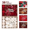 38PCS Velvet Material Flocked Christmas Balls Xmas Tree Hanging Pendant  Home Decoration