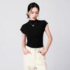 RAIN.CUN Women's Slim Fit Short Sleeve Semi-High Neck T-Shirt