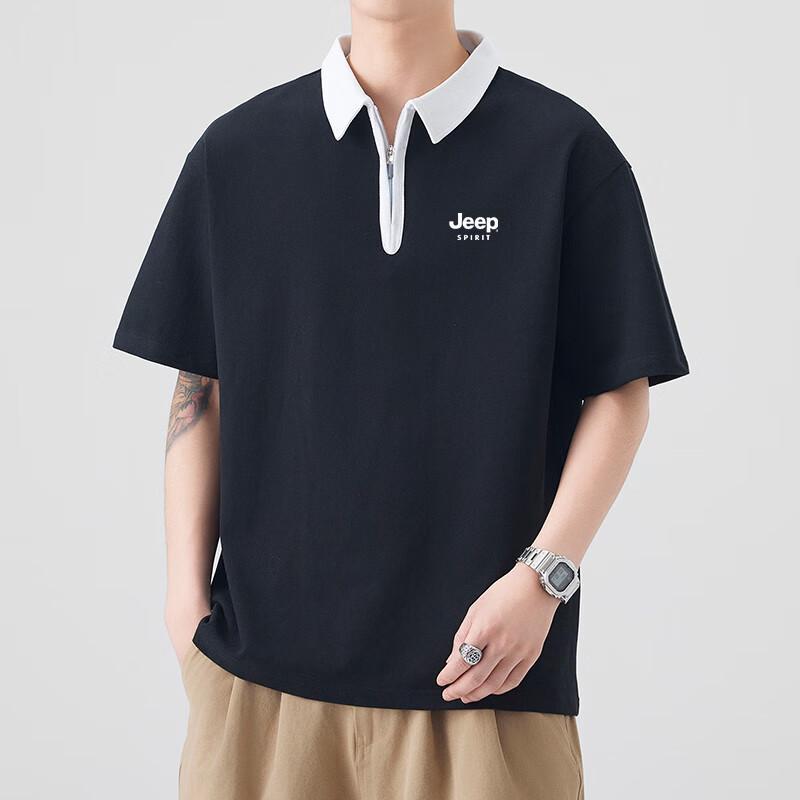 Jeep Men's Quick-Dry Loose Fit Polo Shirt