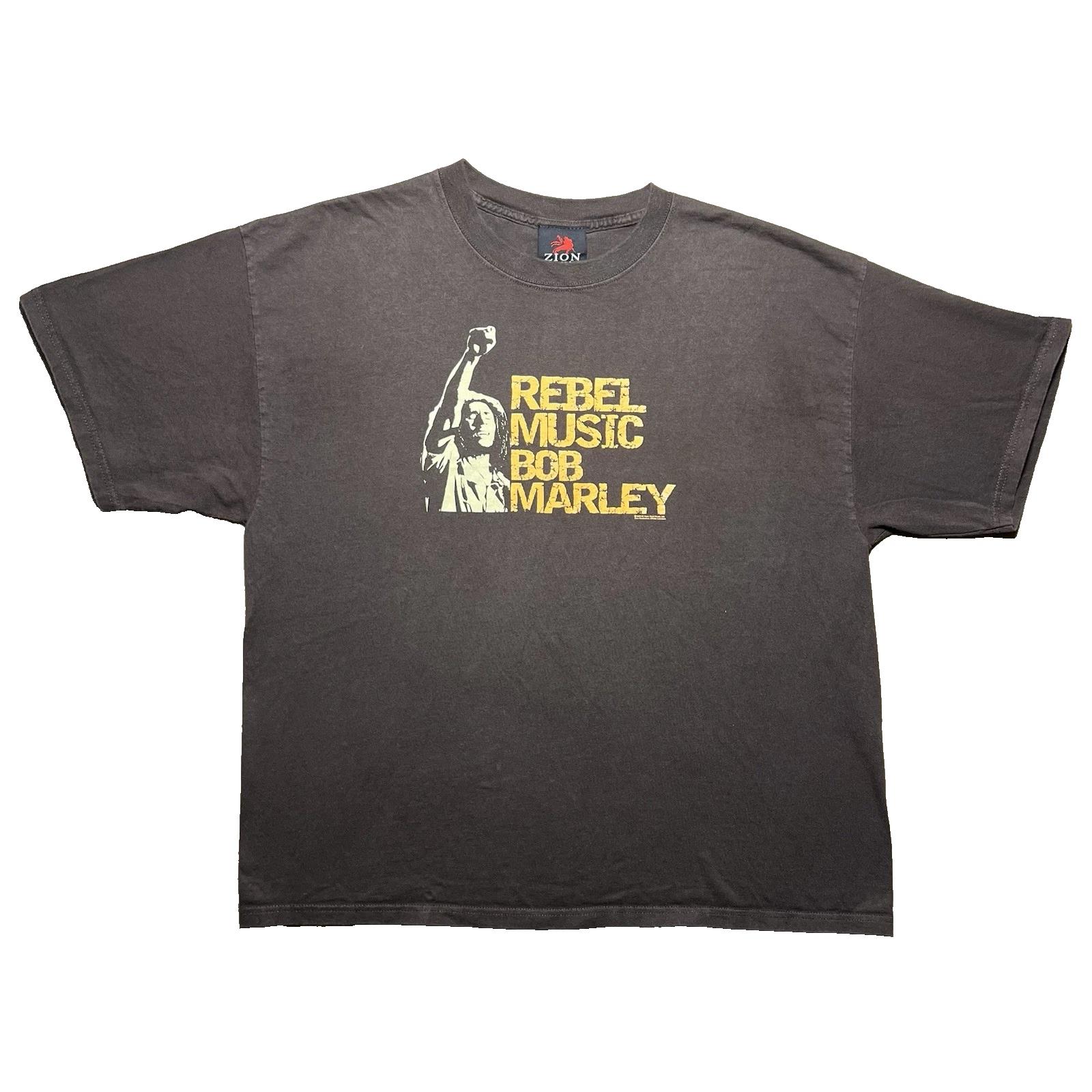 Vintage Bob Marley T Shirt Mens XL Brown Rebel Music Zion Rootswear Graphic Tee 3XL