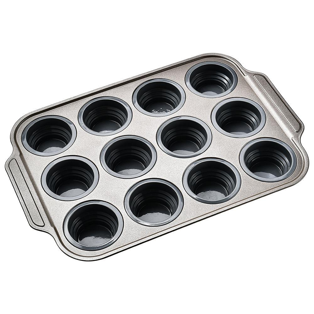 Easy To Demold Carbon Steel Silicone Baking Pan Nonstick Cupcake Baking Tray Muffin Tray  Bakery