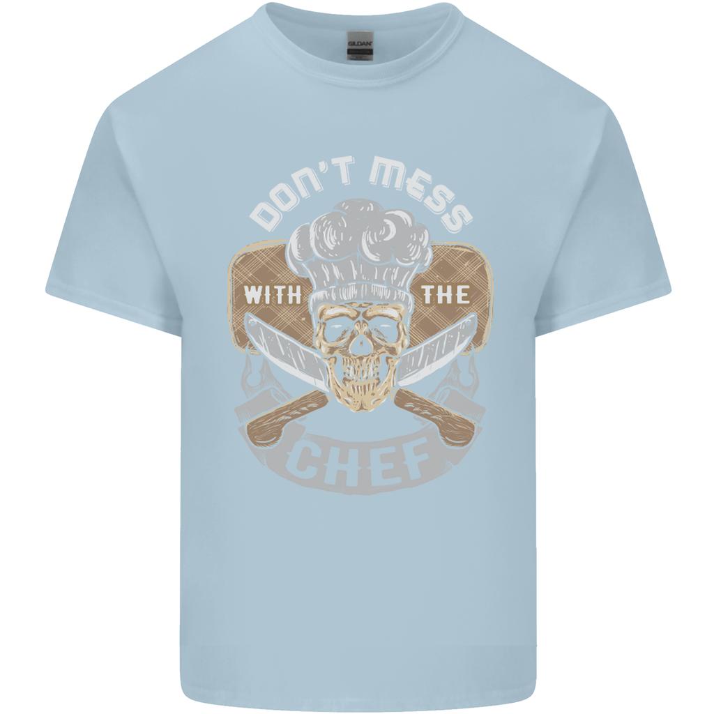 Dont Mess With the Chef Cooking Skull Unisexs Light Cotton TShirt