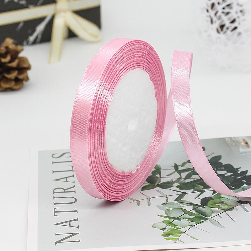 Factory Wholesale 1.5 Inches Single Sided Pastel Satin Ribbon Decorative Polyester Fabric Solid Logo Hair Gift Decoration