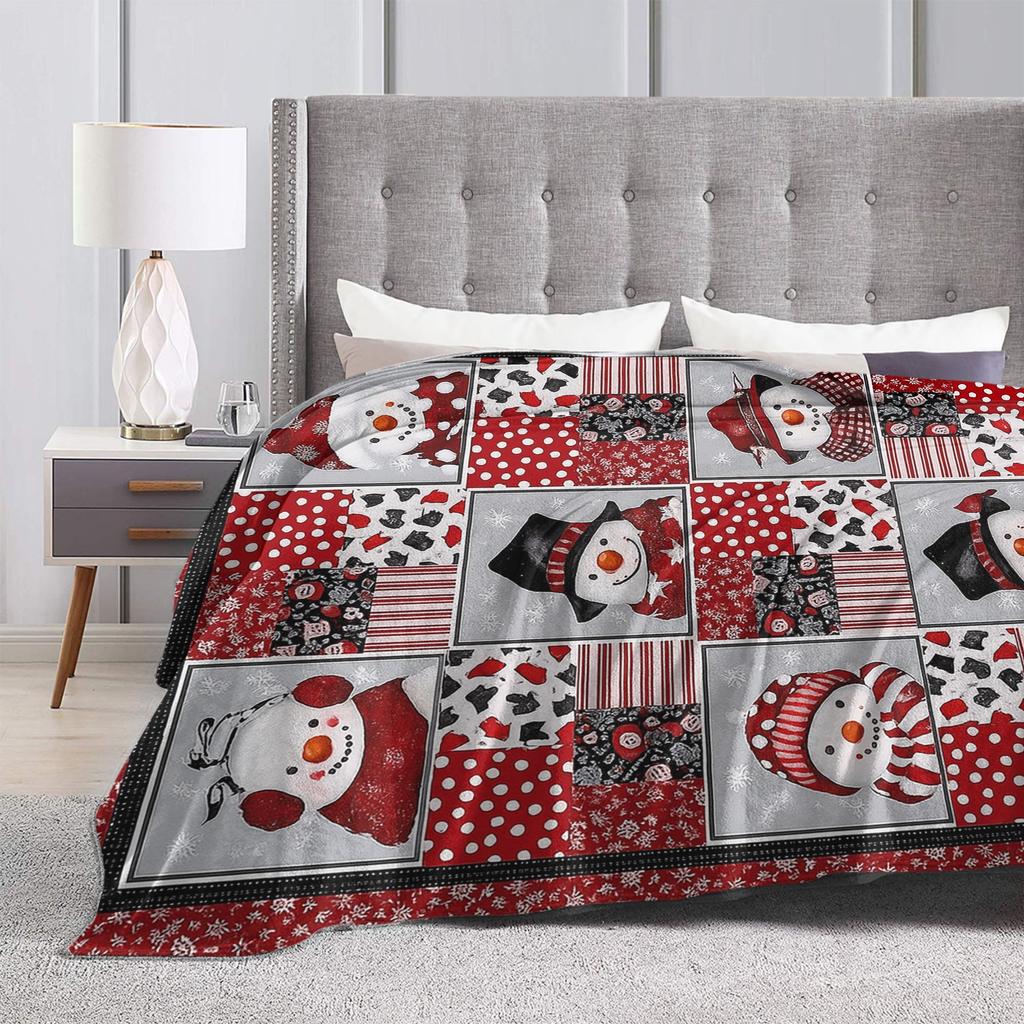Warm BlanketsGirls Boys Decorative Christmas Santa Throw Blanket  Flannel Bedspread Couch Chair Sofa Bed Sofa Bed Cover