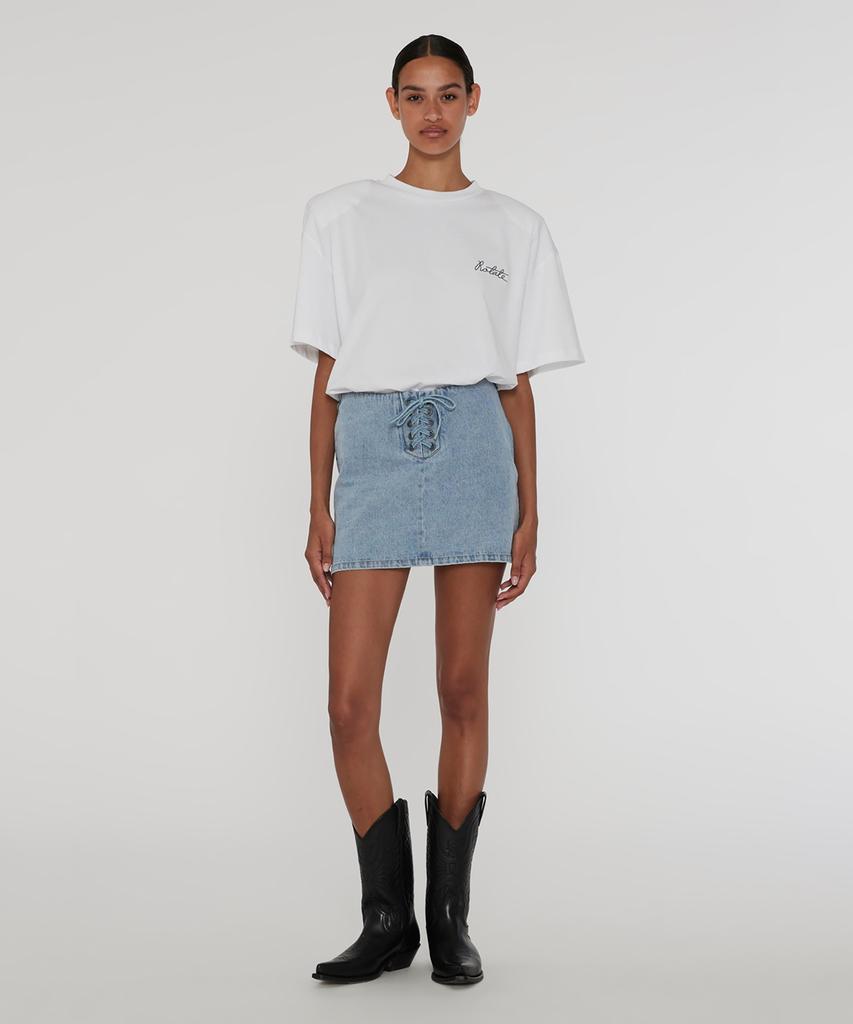 Loteiteu (W) Denim Mini Skirt Light Blue