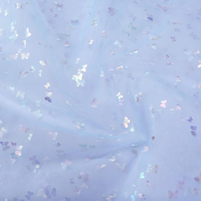 100x150cm Fancy Feather Butterfly Gauze Wedding Dress Shampooy Skirt Gauze Stage Costume Fabric Background Decorative Foil Gauze