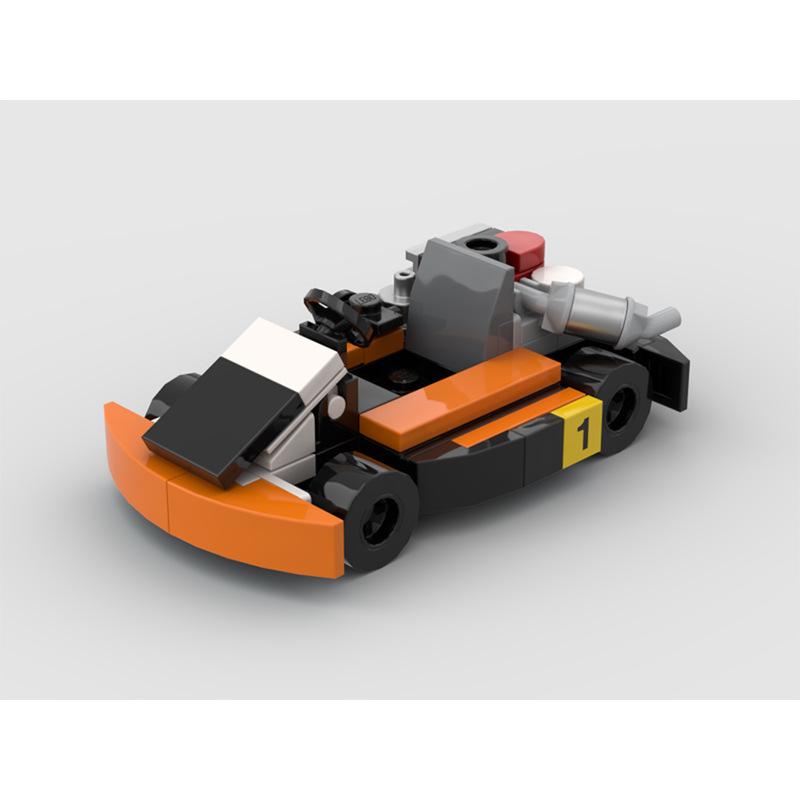 Mini Kart Building Block Racing Model Assembly Toy Ornament Compatible Small Particle Set