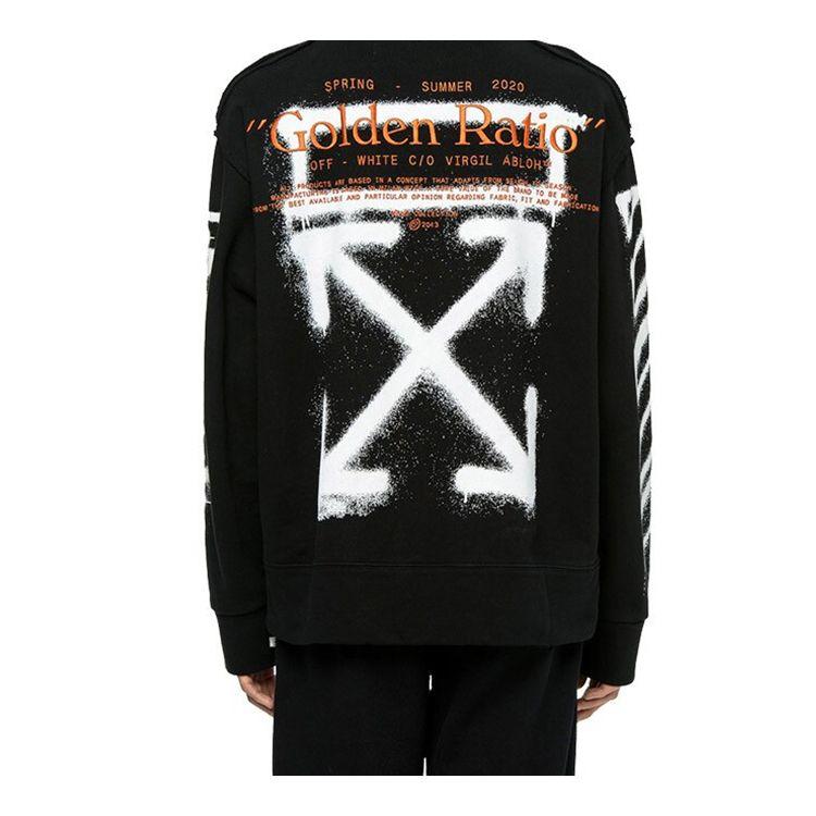Off-White White Graffiti Long Sleeve Sweatshirt Men Tops Black OMBA037R20E300091001