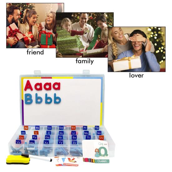 1 Set Magnetic English Letter Toy Colorful Uppercase Lowercase Letter Number Learning Preschooler