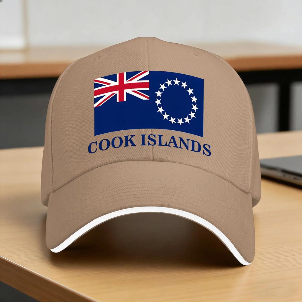Summer Cook Islands Flag Baseball Cap Kpop Rock Fashion Custom DIY Sun Hip Hop Hats Women Unisex High Quality Snapback Cap