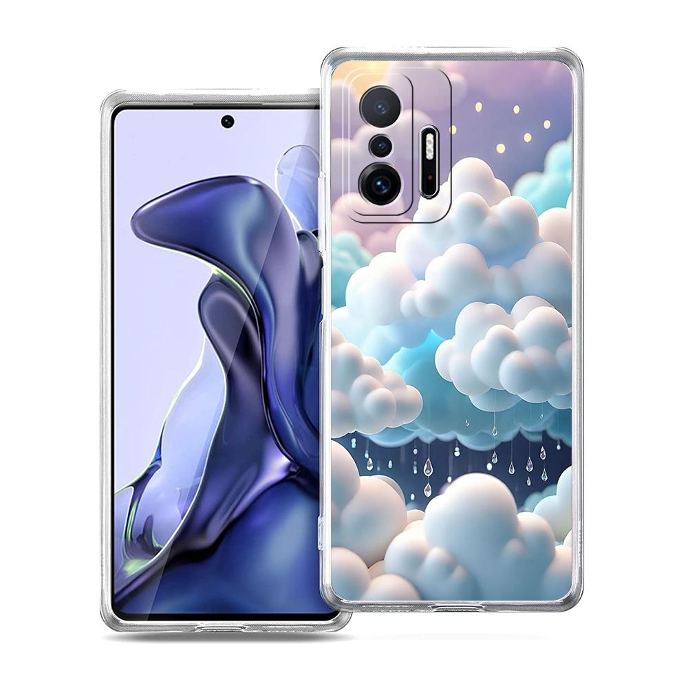 Transparent Phone Case for Xiaomi Mi 14 13 12 11 Ultra 13T 12T 11T Poco X3 NFC F3 F6 Pro Lite 5G Soft TPU Shell Cute Cloud Bags