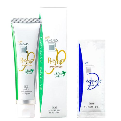 

[.co.jp Exclusive] Apagard Premio Extra Mint 105g Whitening Premium Type with Medicated Hydroxyapatite Deep Care Liquid Toothpaste (5ml)