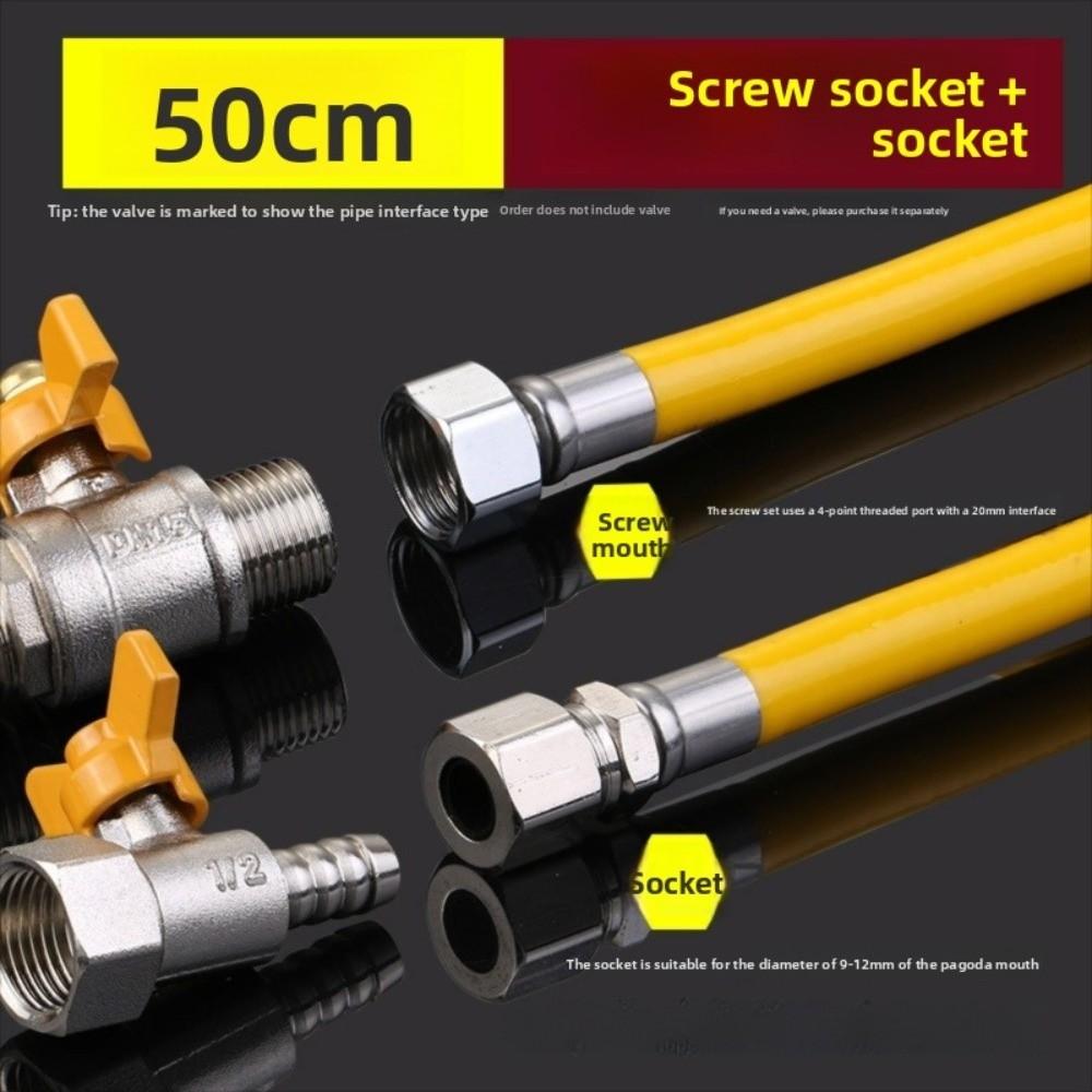 Rura gazowa do gazu ziemnego przeciwwybuchowa 0,5/1/1,5/2/2,5m Elastyczny stalowy przewód gazowy do kuchenki Zdejmowany opancerzony zestaw węży gazowych do suszarki Komercyjny