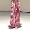 ZANZEA Women Casual Elastic Waist Loose Stripe Print Pants