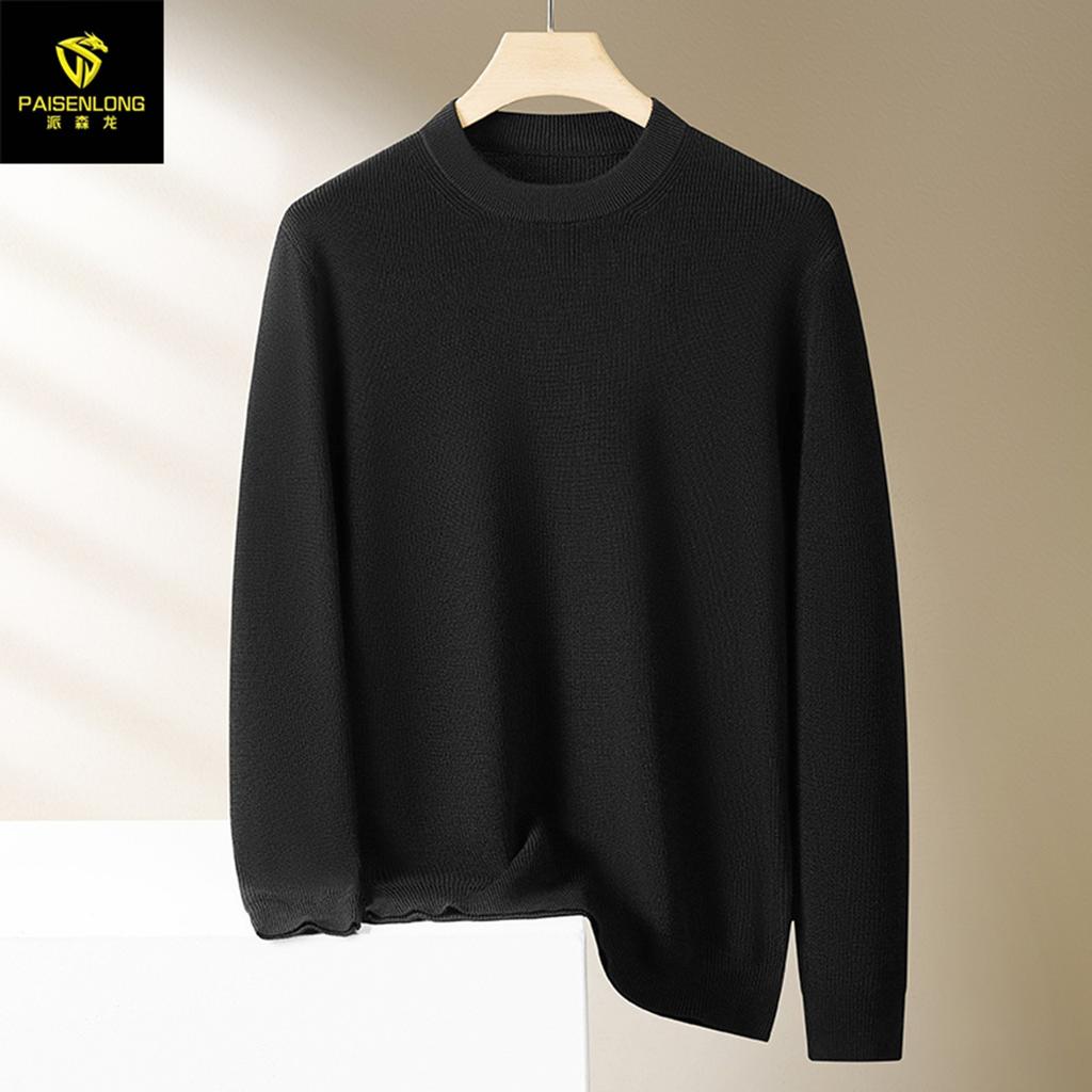 Autumn And Winter New High-Quality Wool Men'S Knitted Sweater Ingot Needle Warm Middle-Aged Men'S Wool Sweater