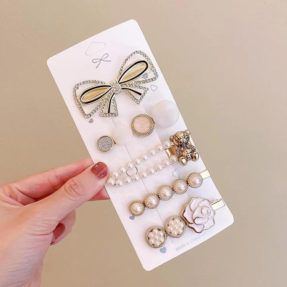 Exquisite Butterfly Hair Clips New Sweet Girl Pink Series Gradient Pearl Hair Clip Accessories Stylish Camellia Flower Hair Clip