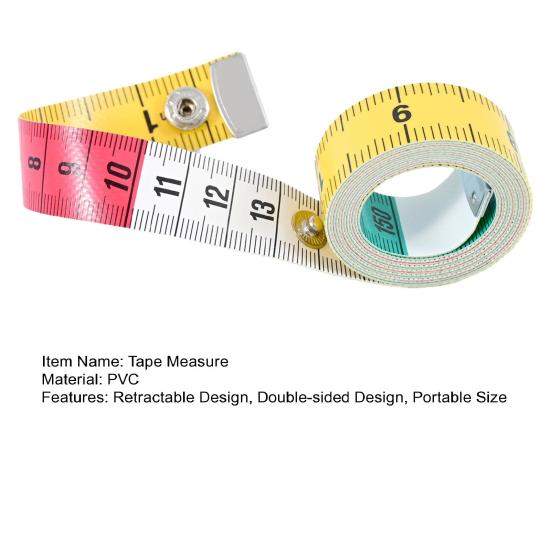 Double-sided Tape Measure with Snap Button Mini Soft Measuring Tape Portable Tailor Sewing Cloth Weight Loss Body Measuring Tape Flexible Ruler Tape