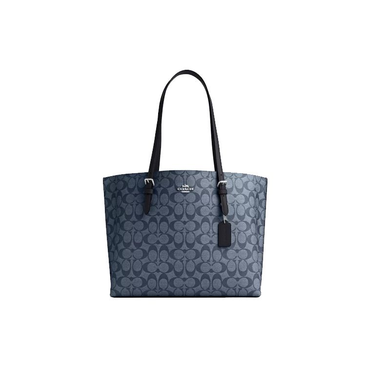 Coach Women's Mollie Classic Monogram Logo Zip Tote Bag Tote Midnight-Navy 1665-Svn2v