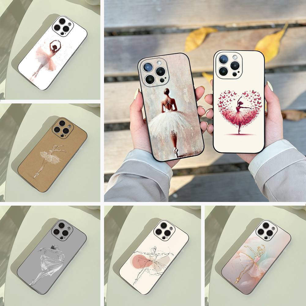 B-Ballet Dance Phone Case For iPhone 17,16,15,14,13,12,11 Pro Max, Lightweight and practical Soft Black Cover