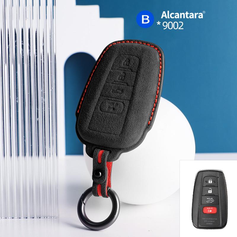 Alcantara For Toyota Rav 4 Xa50 Camry Corolla Suede Car Key Case Shell Remote Cover Keychain Protector Auto Accessories