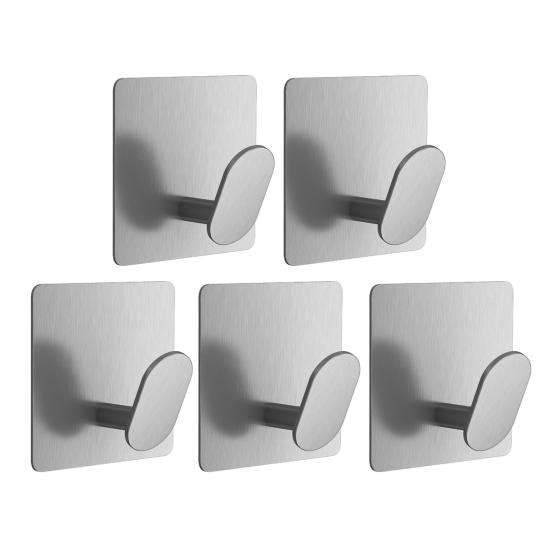 

1/5 шт. настенный крючок из нержавеющей стали емкостью 15 фунтов с сильным сцеплением полотенце ключ пальто сумка 5pcs серебряный