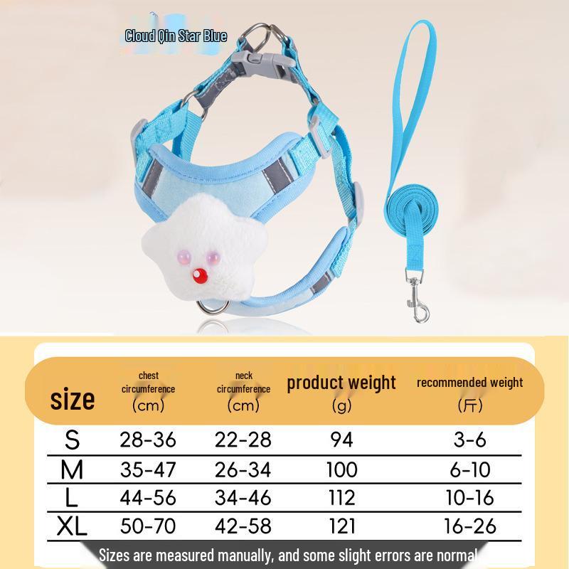 Reflective Vest-Style Pet Harness and Leash Combo