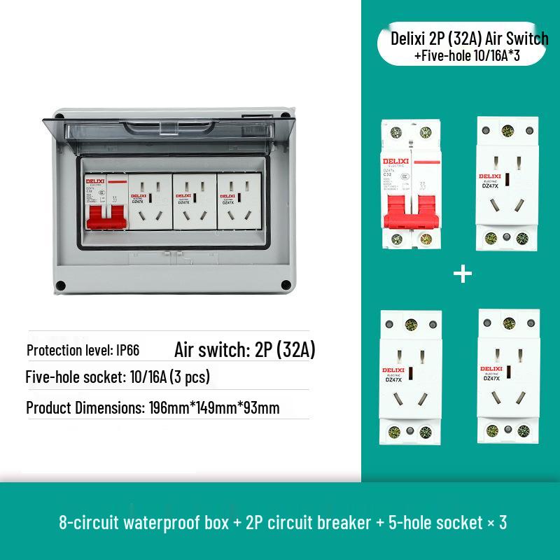 HT-Circuit Waterproof Outdoor Distribution Box for Construction and Household Electric Metering, Surface Mounted Switch Box.