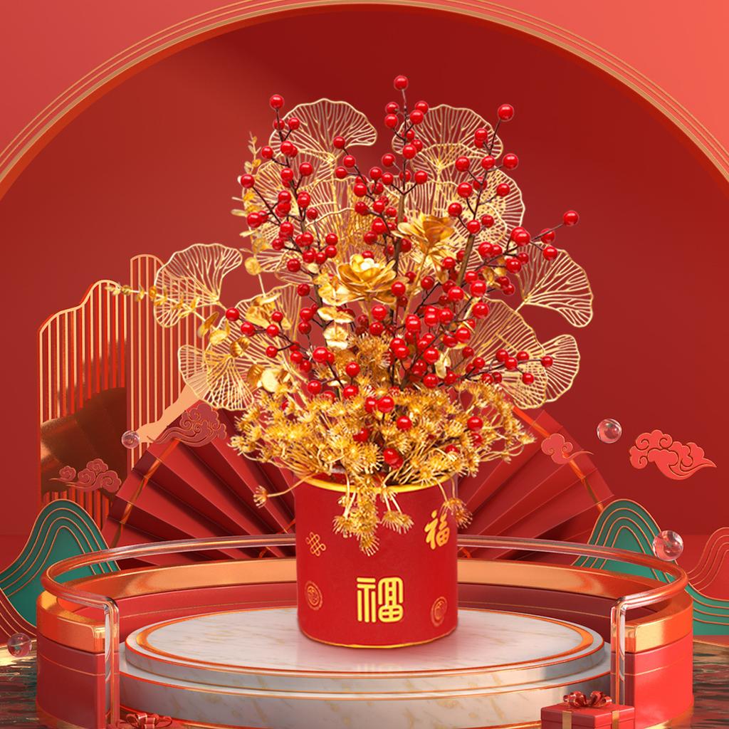 Simulation Hug Bucket Home Living Room TV Cabinet Decoration Fake Flower Simulation Rich Fruit Fortune Bucket