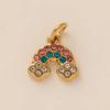 Yori 3Pcs Star Moon Rainbow Sun Pendant Stainless Steel Plated with 18K Gold for Jewelry Making Supplies DIY Necklace
