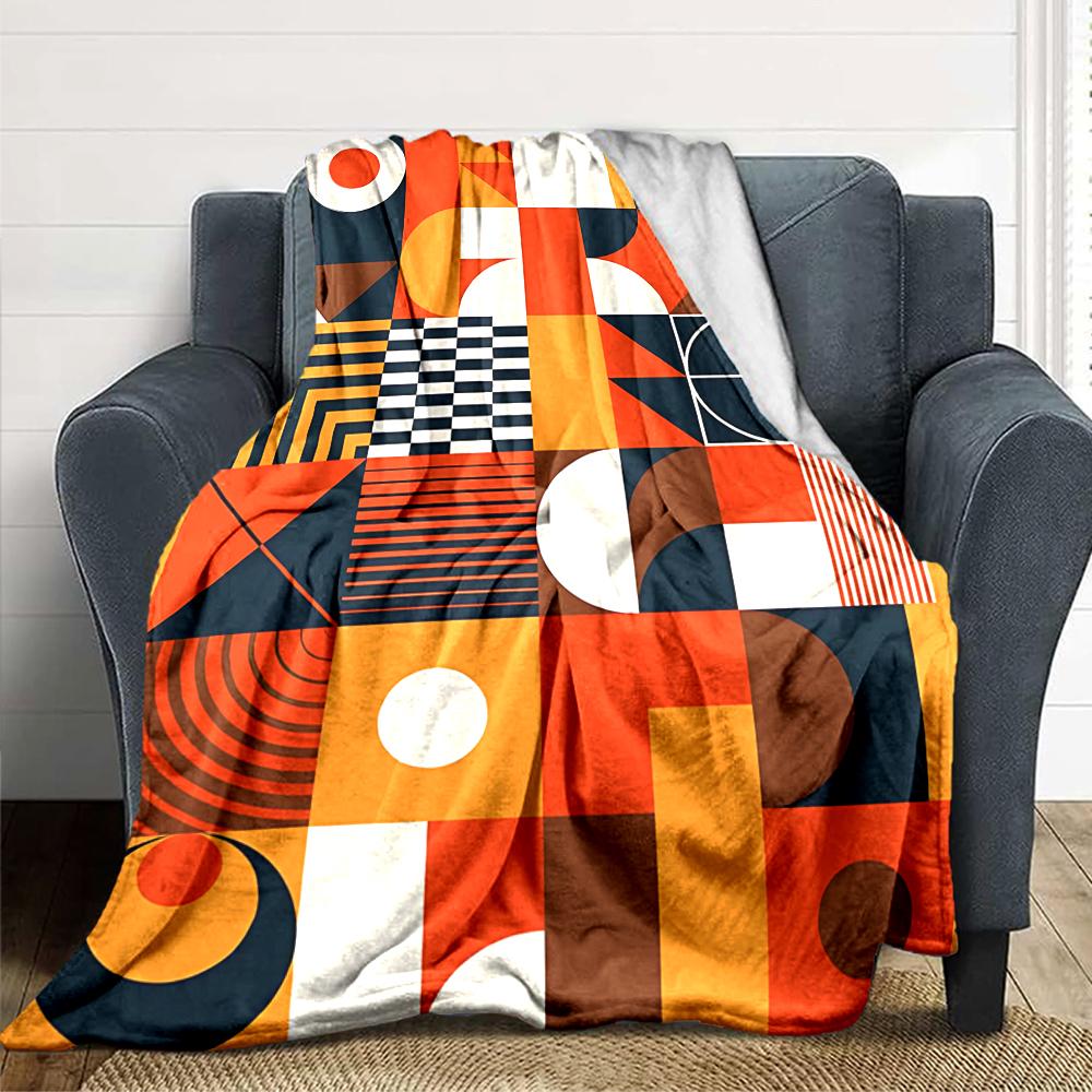 Abstract Geometric Shapes Blanket Soft Throw Blanket For Home Bedroom Bed Sofa Travel Office Solid Christmas Blanket