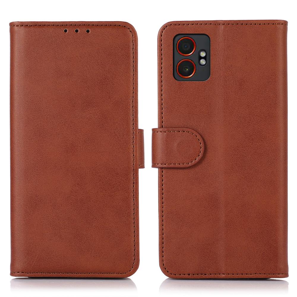 For Samsung Galaxy XCover7 Pro Case Cowhide Texture Leather Wallet Phone Cover with Stand