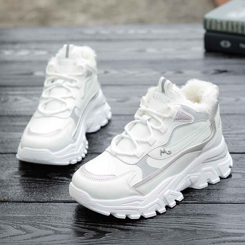 Snow boots velvet student dad shoes autumn and winter new sports warm cotton shoes