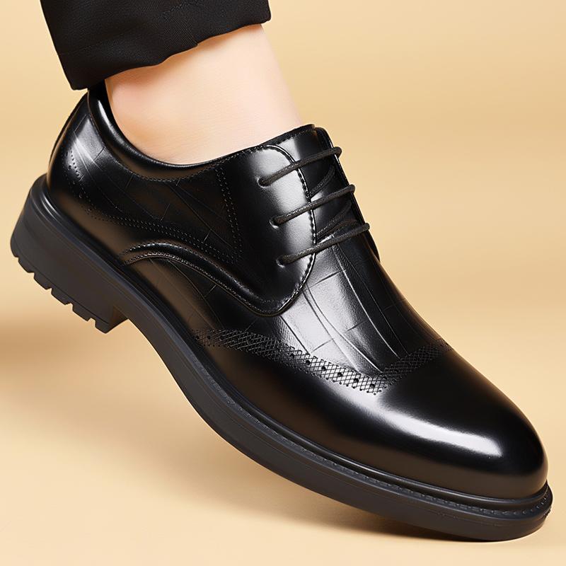 New High-quality Leather Comfortable Oxford Shoes Men's Retro Lace Up Business Elegant Minimalist Business Casual Leather Shoes