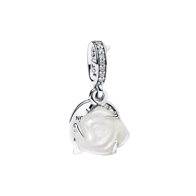 Ny Koppar Rosa Blomster Hängande Berlock Fjäril Hjärta Blomma Ros Fågel Pärla För Halsband Diy Armband Fint Smycke