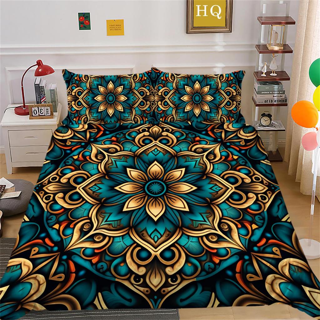 3D Digital Printing Bedding Set Bohemian Datura Quilt Cover Pillow Case Home Bedding Set AU/EU/US Full Size Single/Double Bed