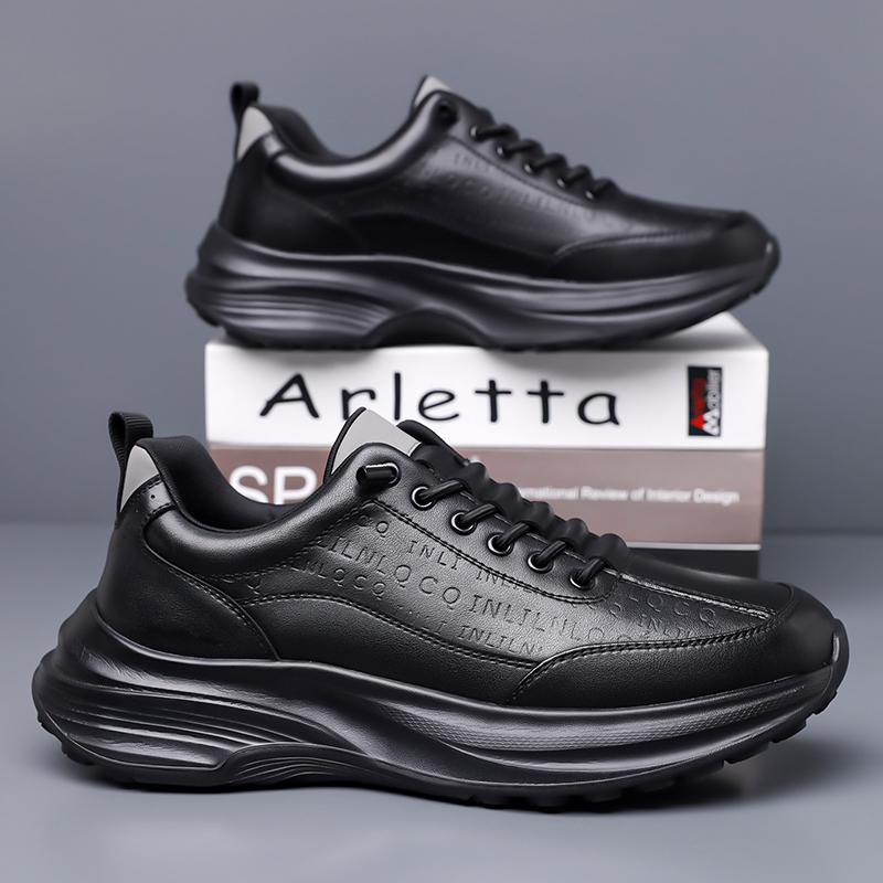 TUINANLE Adidași din piele pentru bărbați, pantofi cu înălțător, adidași casual de modă pentru bărbați, invizibili, respirabili