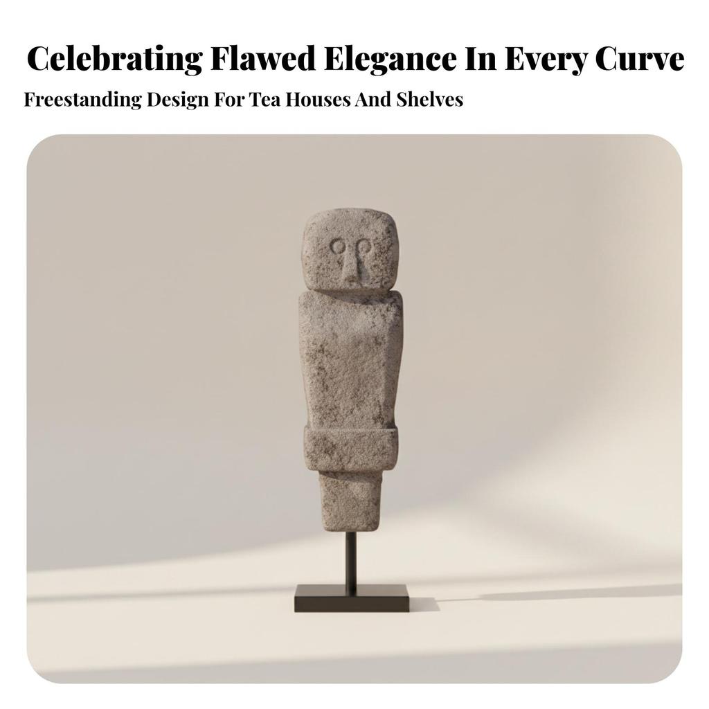 Abstract Human Figurine Minimalist Sculpture Contemporary for Bookshelf