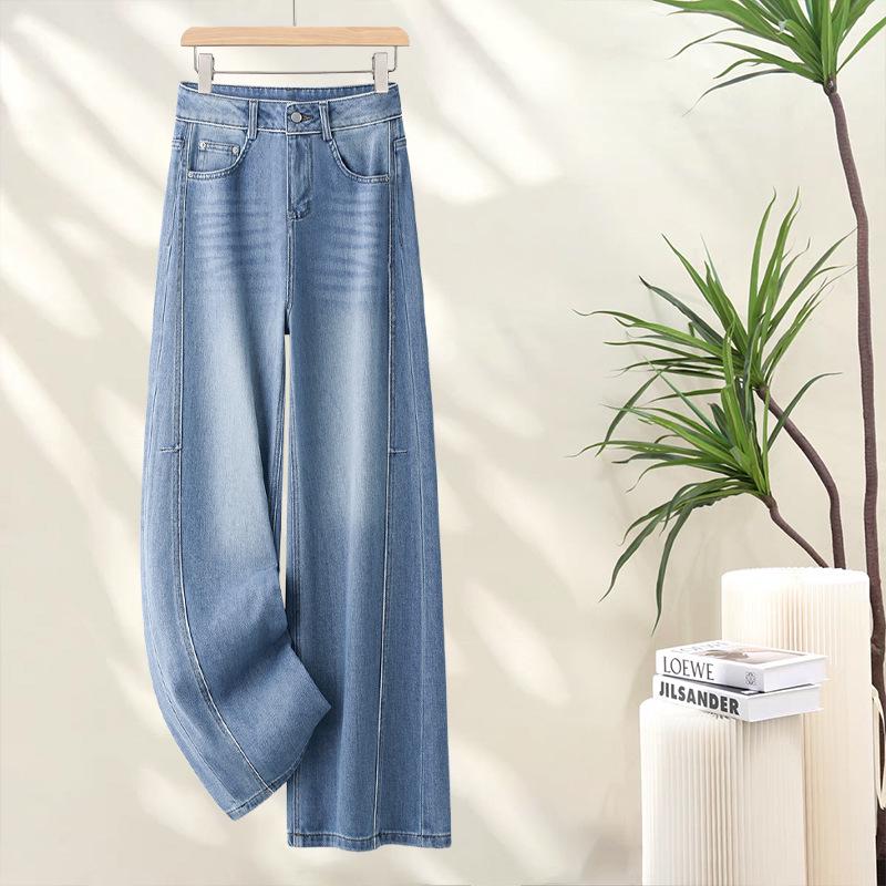 

Women s 2024 Spring & Autumn Wide-Leg Jeans - Petite, Slimming, Straight-Leg, Floor-Length. 32 [145-155 lbs]
