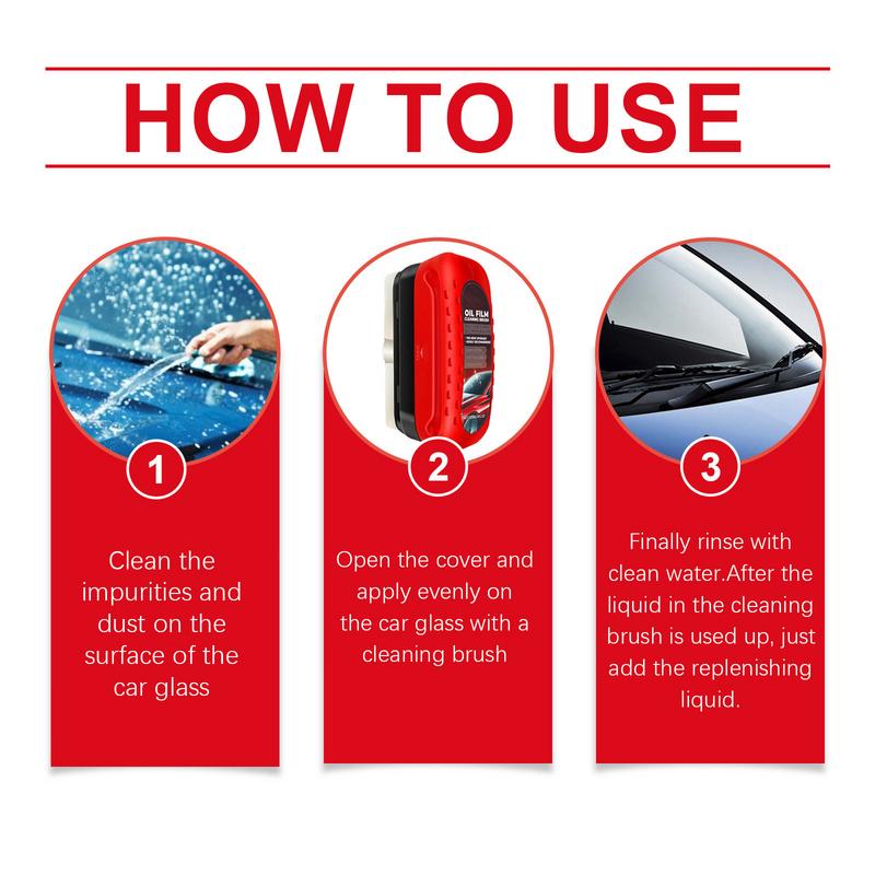 Car Glass Oil Film Cleaner Powerful Windshield Cleaner & Oil Film Remover Car Glass Cleaning Tool Car Oil Film Cleaning Brush