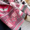 Ethnic Printed Faux Cashmere Scarf Winter Warm Thick Shawl For Women