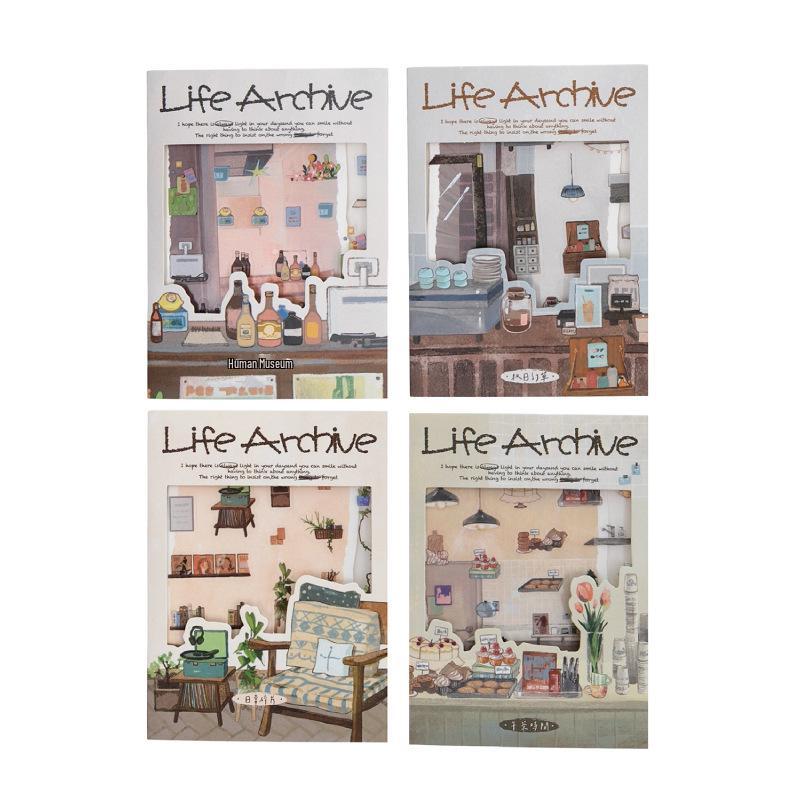 Twilight Landscape Stickers: Creative DIY Storage & Decompression Collage for Kids' Journals