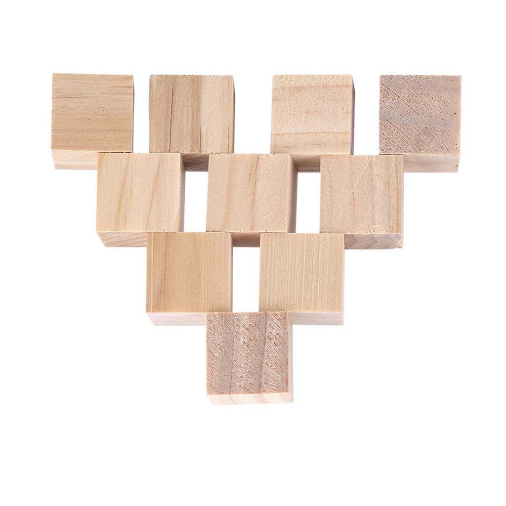 Blocos de Madeira Quadrados Naturais Cubos de Madeira para Artesanato DIY Artesanato em Madeira Feito à Mão Brinquedo Infantil Decoração para Casa