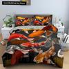 Goldfish Duvet Cover King/Queen Size Golden Red 3D Animal Bedding Set for Kid Teen Adult,Fish Themed Quilt Cover with Pillowcase