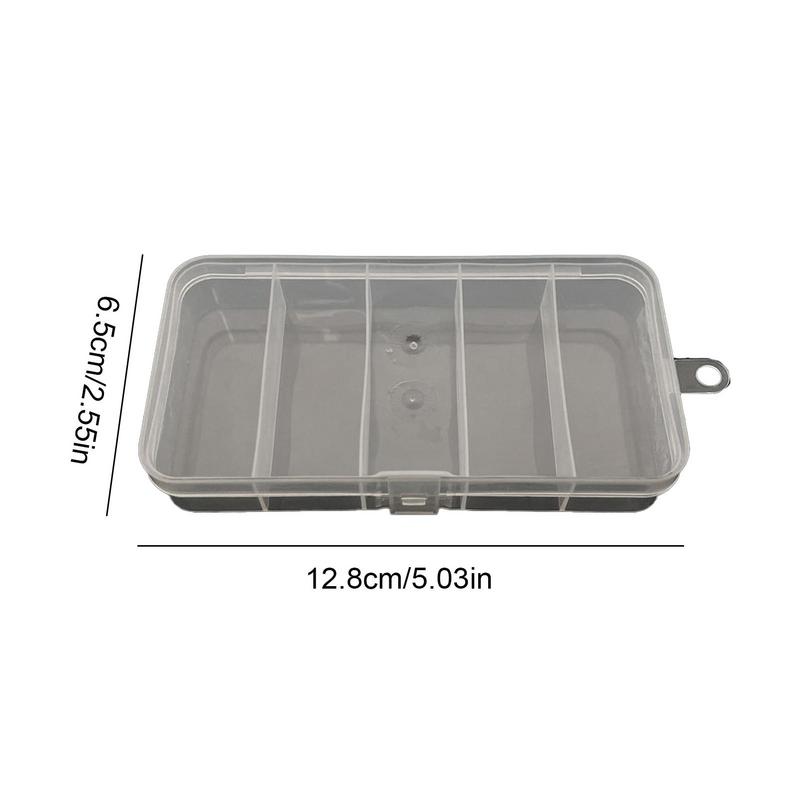 5 Compartments Fishing Tackle Box Plastic Waterproof Fishing Equipment Soft Fish Lure Hook Bait Storage Case Organizer Container