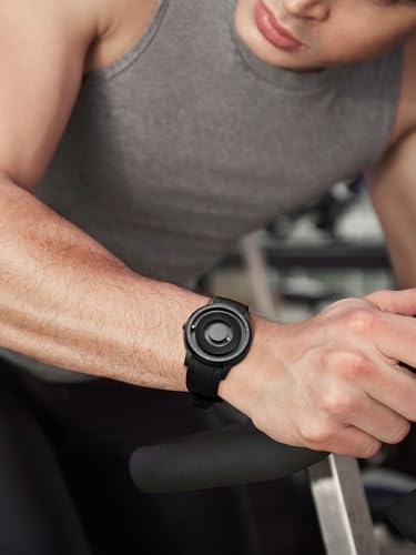 EUTOUR Herren-Magnetuhr, Stilvoll, Einfach, Lässige Quarzuhr mit Magnetkugel-Design, 5 ATM Wasserdichtigkeit, 40mm Zifferblatt und Schwarzes Gummiarmband