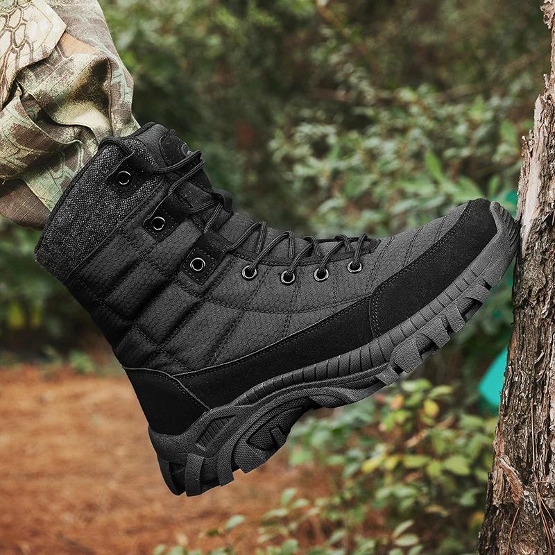 Frühlings- und Herbst Herrenstiefel Bequem Atmungsaktiv Verschleißfest Rutschfest Outdoor Feldtrainingsstiefel Haupt-Push Große Größe47