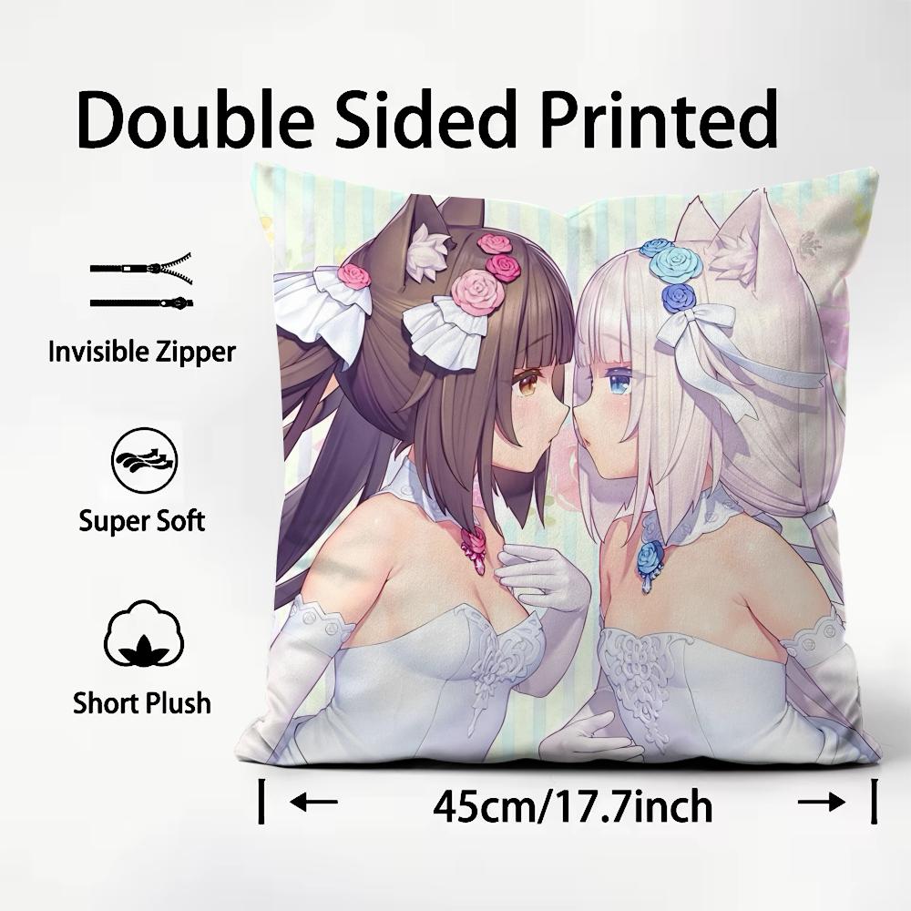 Anime Cat C-catman cartoon Cushion Cover Pattern Printed Pillowcase for Living Room Sofa Cushion Cover & Bedroom Decor