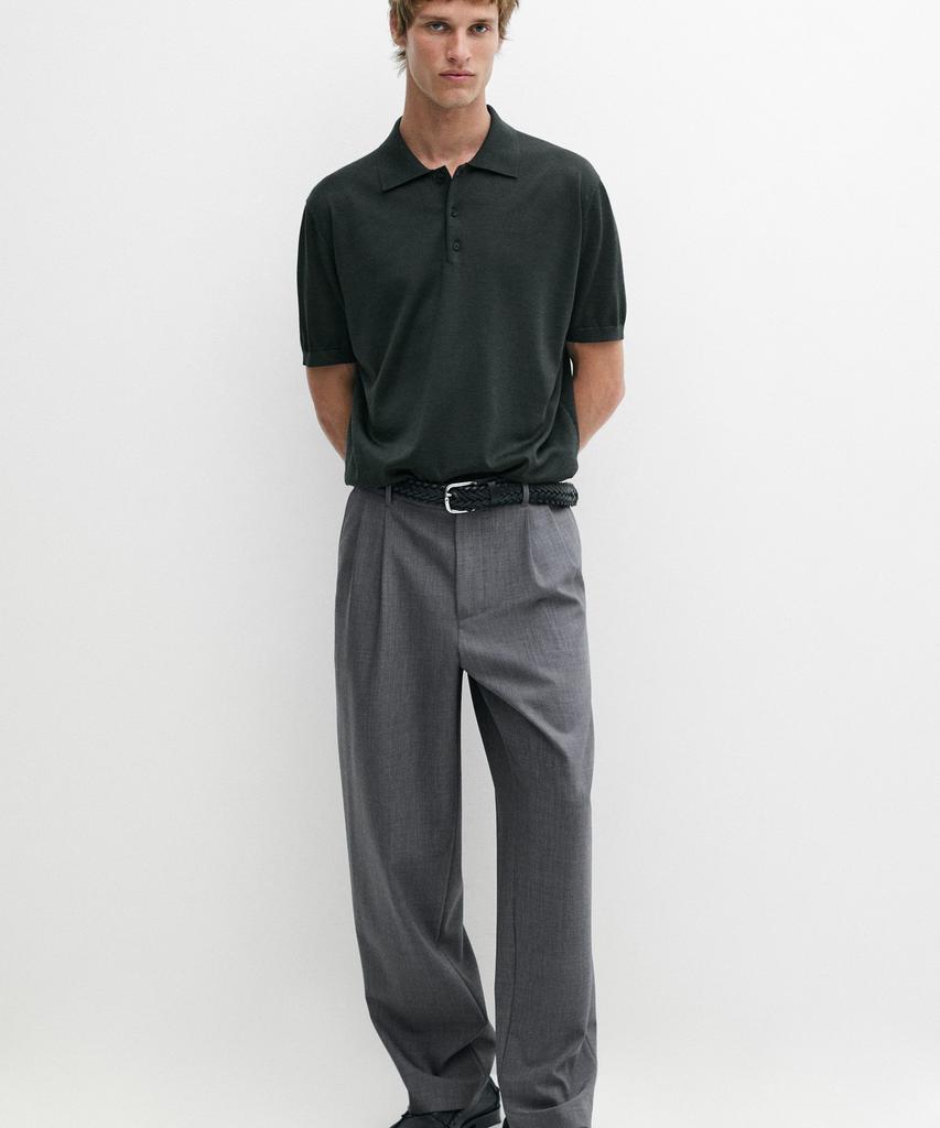 Masimodutti Relaxed Fit Pintuck Cool Wool Pants